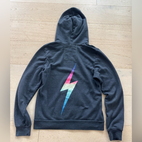 AVIATOR NATION neon rainbow bolt zip hoodie M - Picture 7 of 9